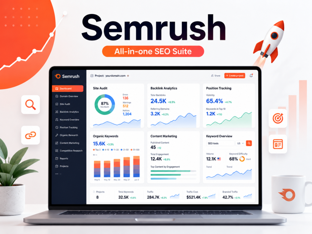 Semrush: Best All-in-One SEO Platform with Built-in Outreach
